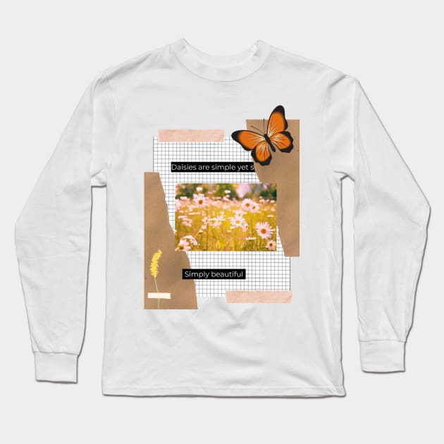 Scrapbook Daisy Long Sleeve T-Shirt by PedaDesign